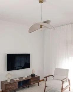 Loftlampe MASCOTA Hør Lysegrå