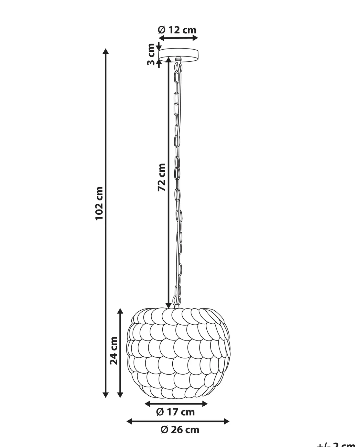 Loftlampe MASKELIYA Kokosnødde-skal Beige