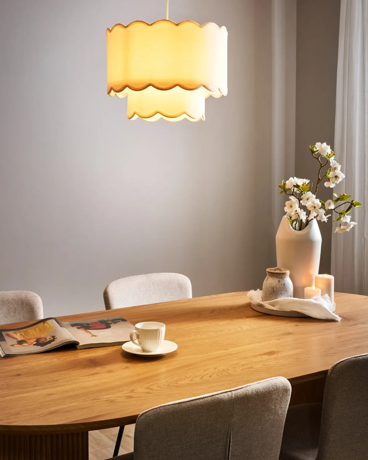 Loftlampe MECUMBURA Metal Hvid/beige