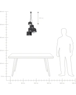 Loftlampe MESTA Sort