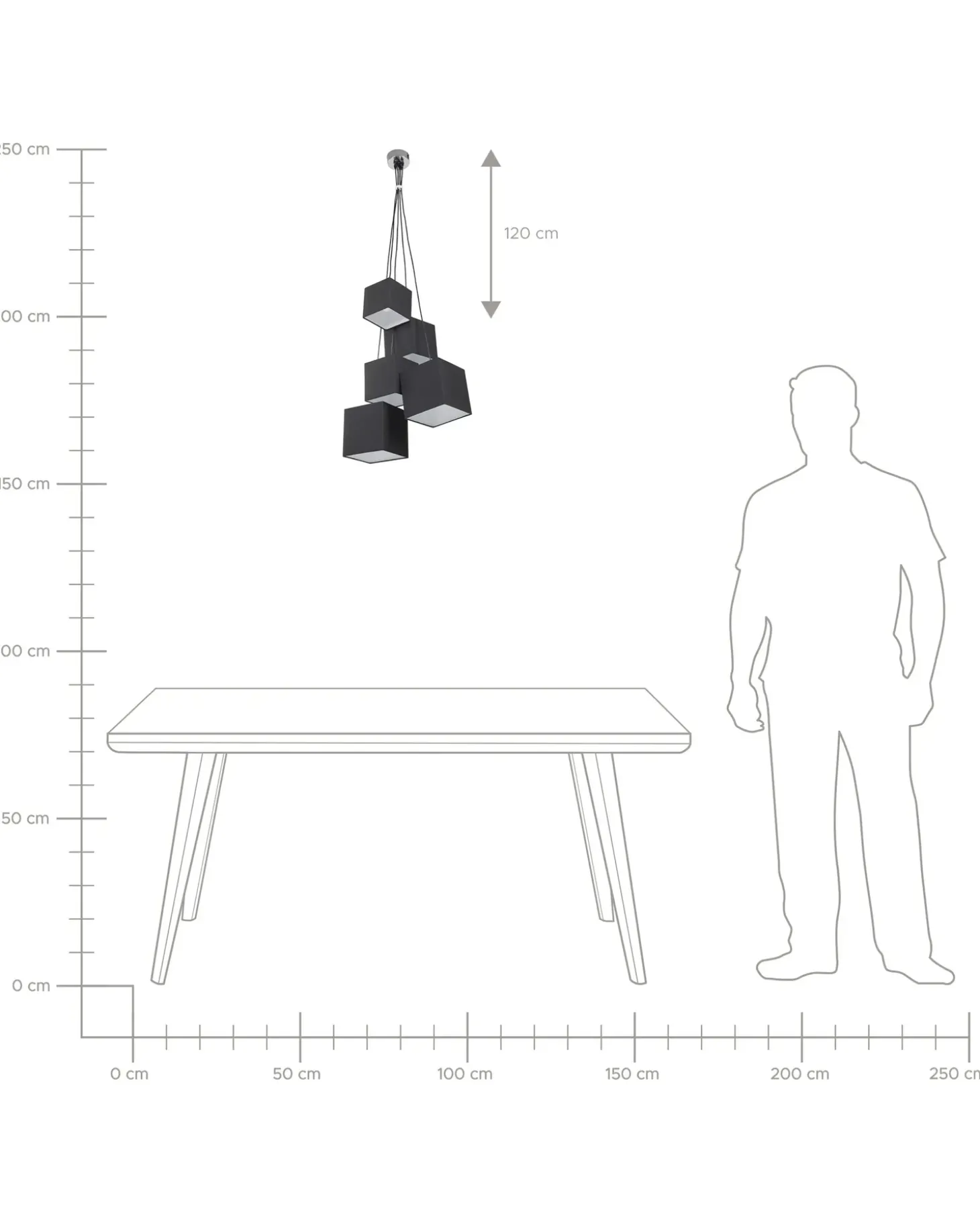Loftlampe MESTA Sort
