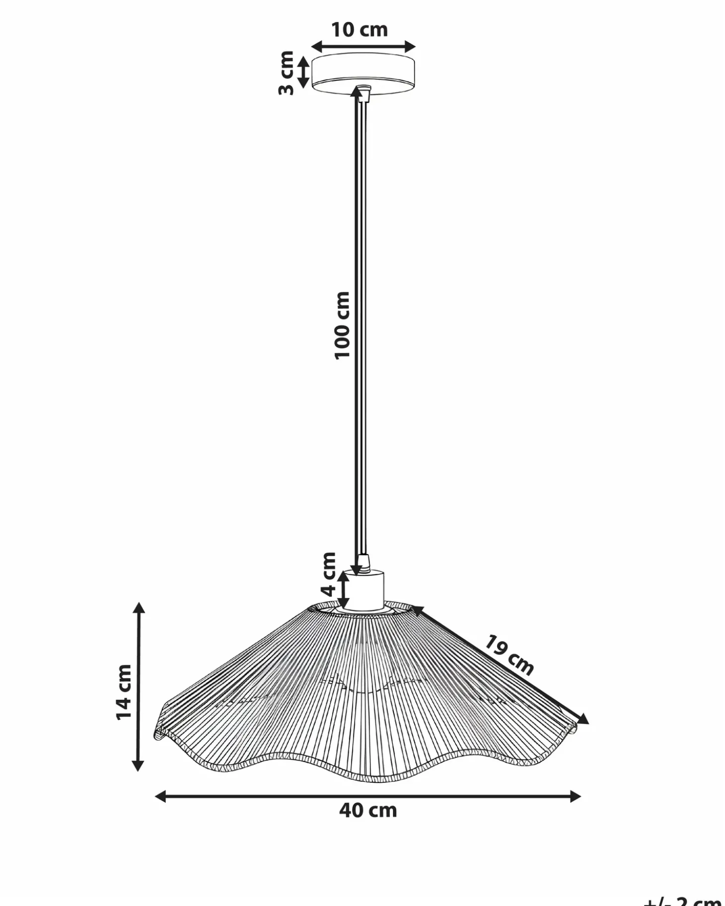 Loftlampe MIGORI Papir Sort