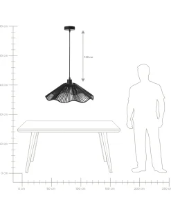 Loftlampe MIGORI Papir Sort