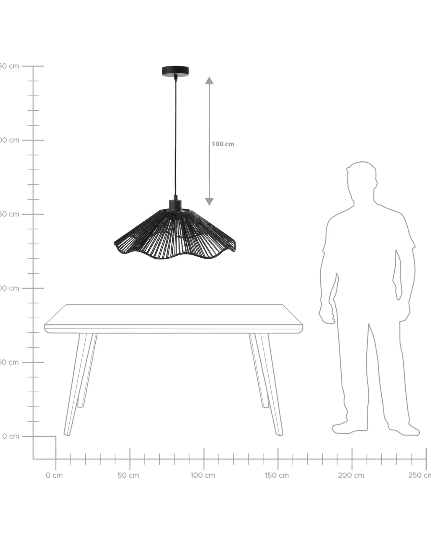 Loftlampe MIGORI Papir Sort