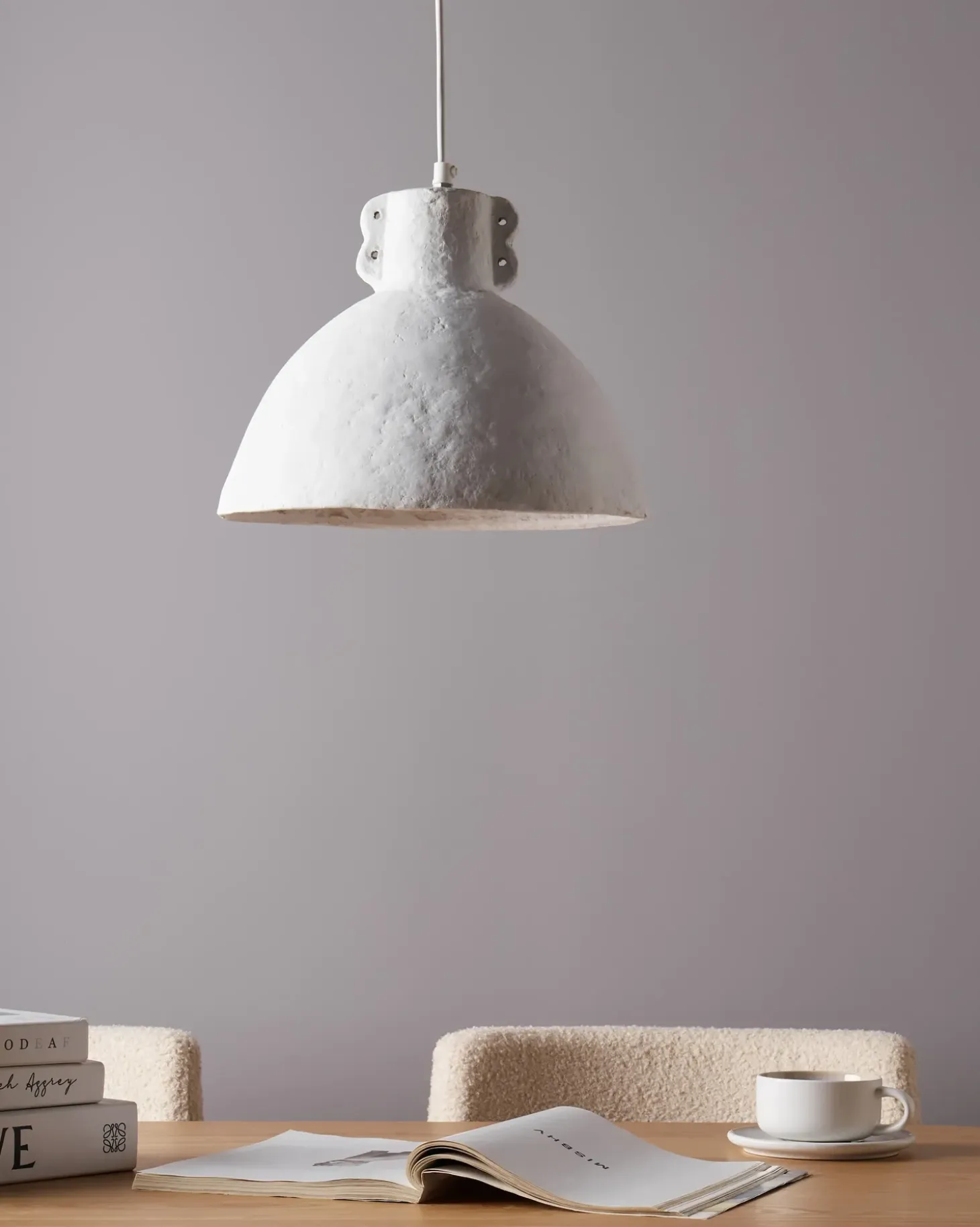 Loftlampe MIGUELETE Papmaché Hvid