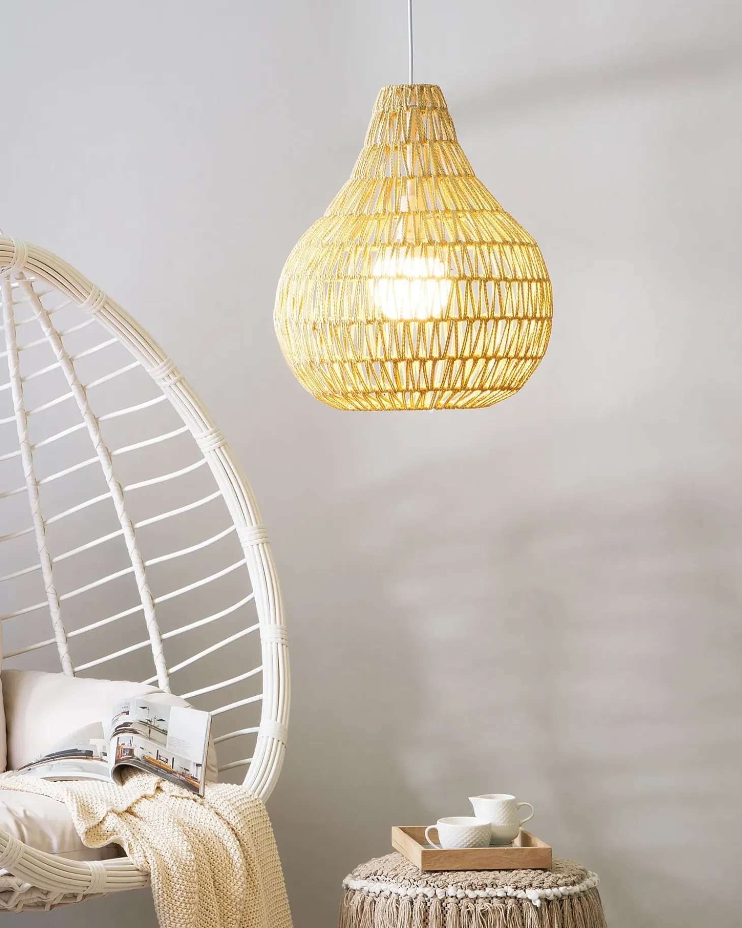 Loftlampe MOLOPO papirreb Sand Beige
