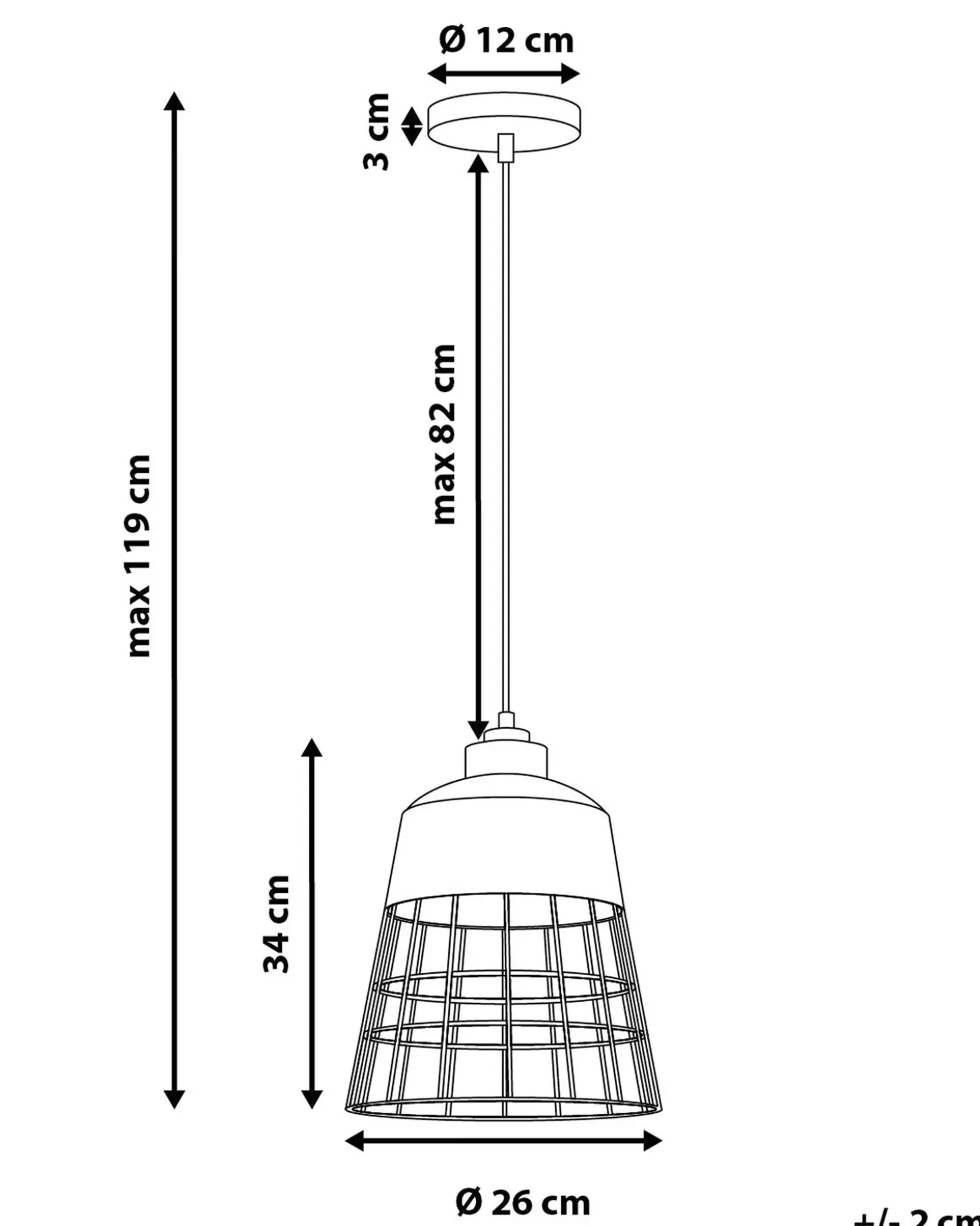 Loftlampe MONTE Metal Kobber