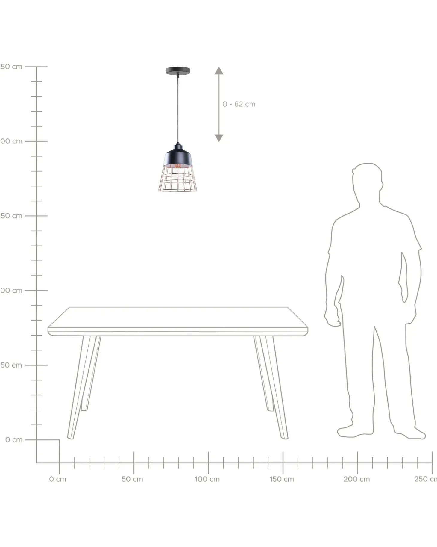 Loftlampe MONTE Metal Sort