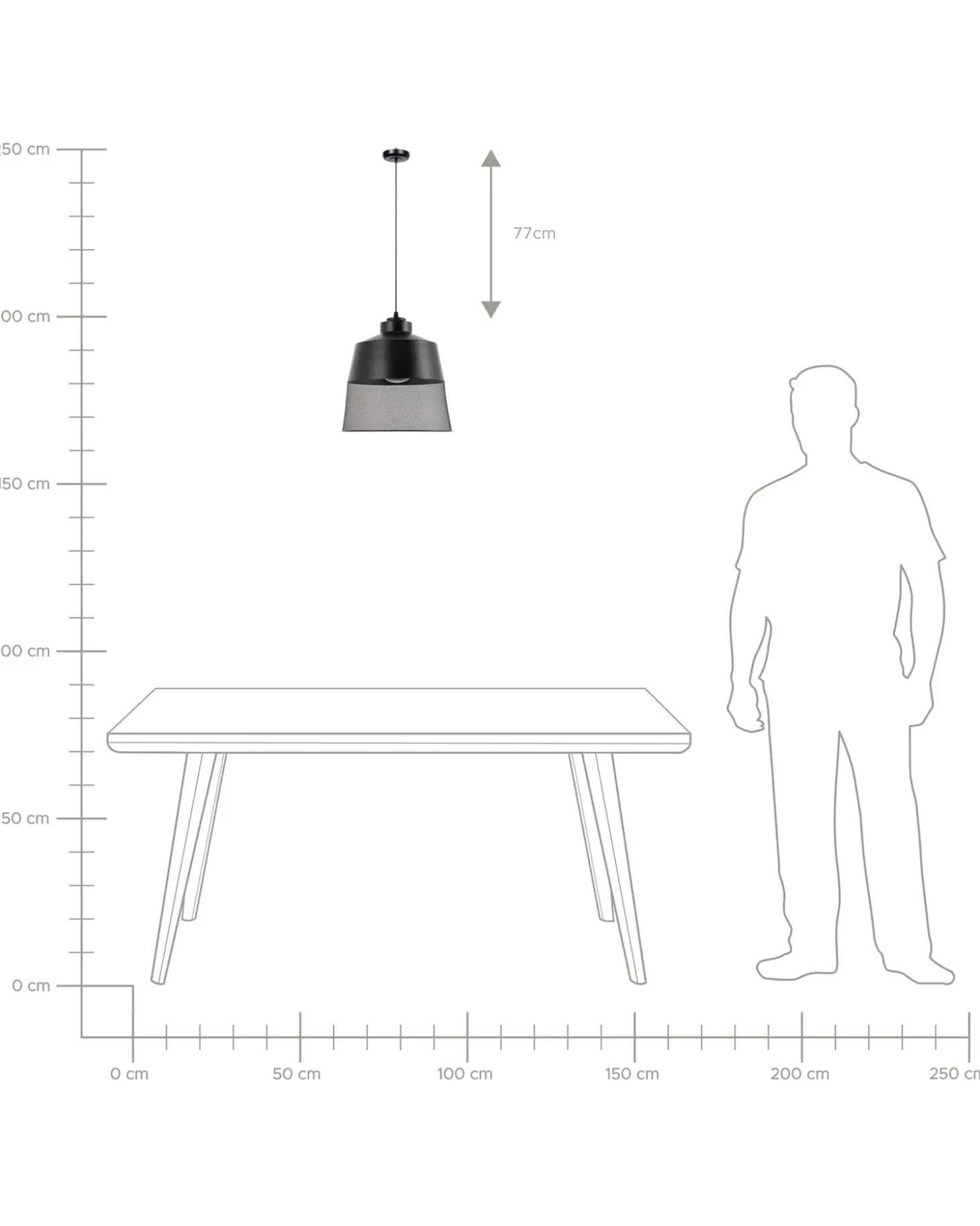 Loftlampe MUGA Metal Sort