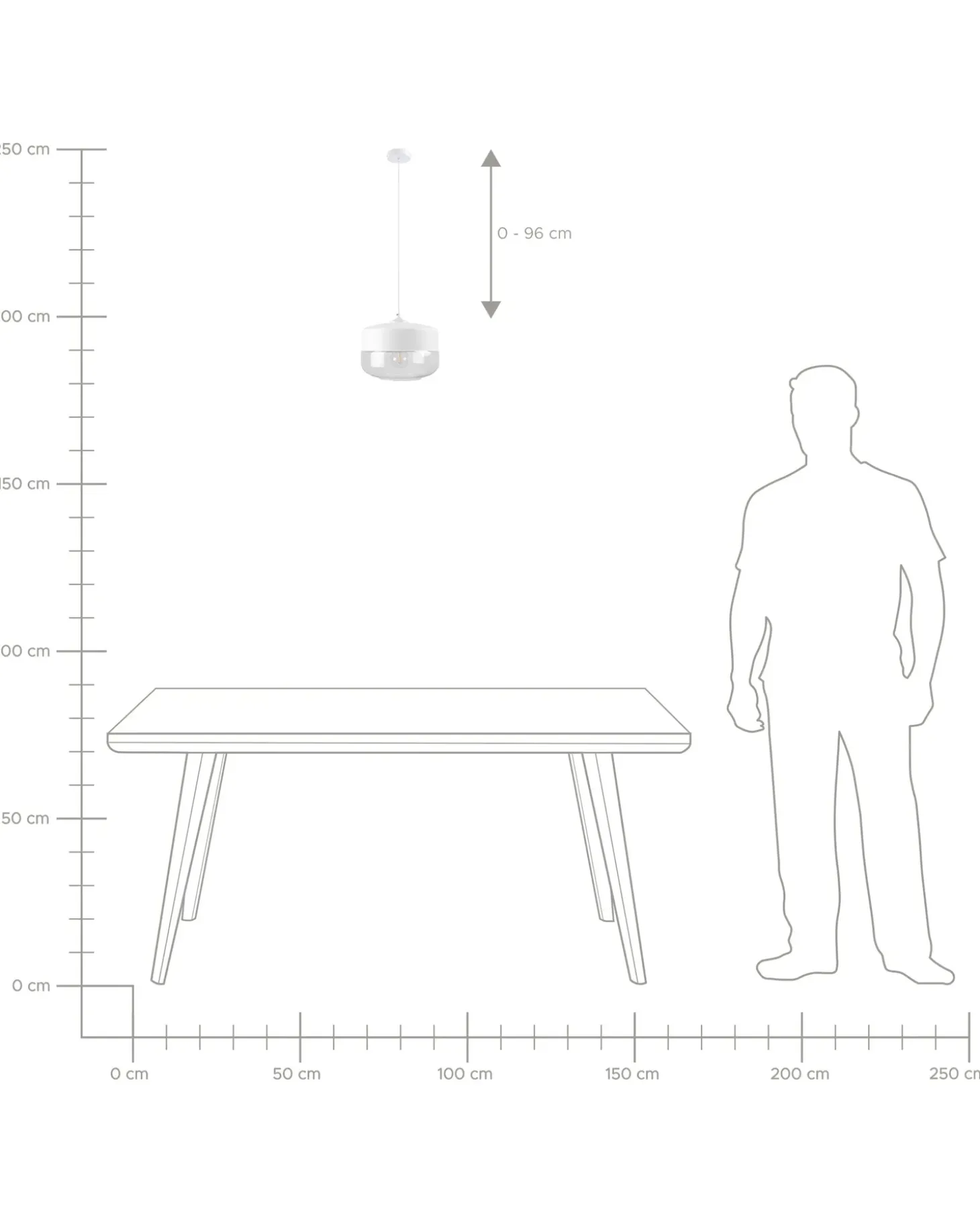 Loftlampe MURRAY Glas Hvid