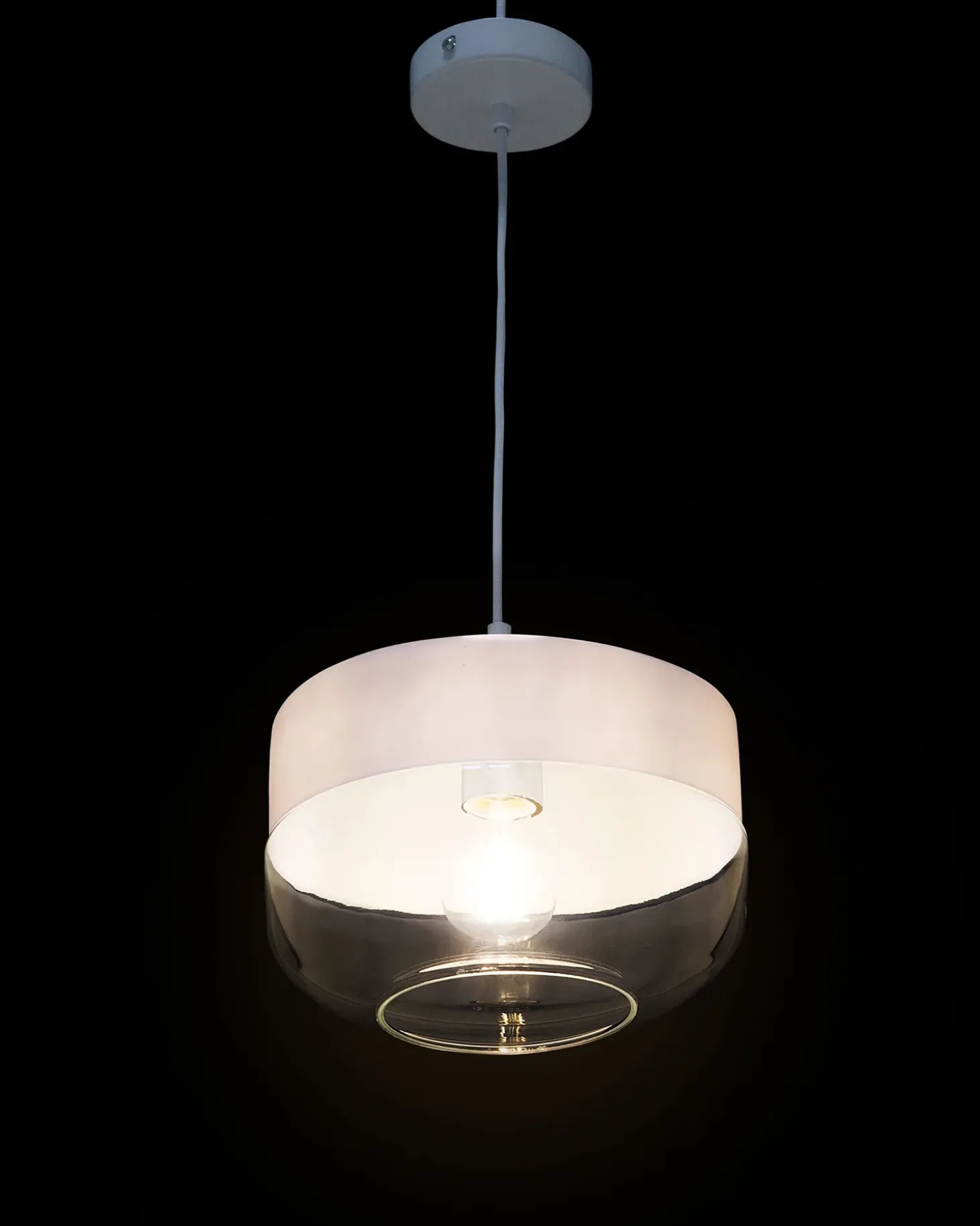 Loftlampe MURRAY Glas Hvid