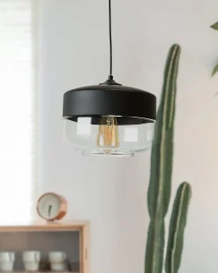 Loftlampe MURRAY Glas Sort