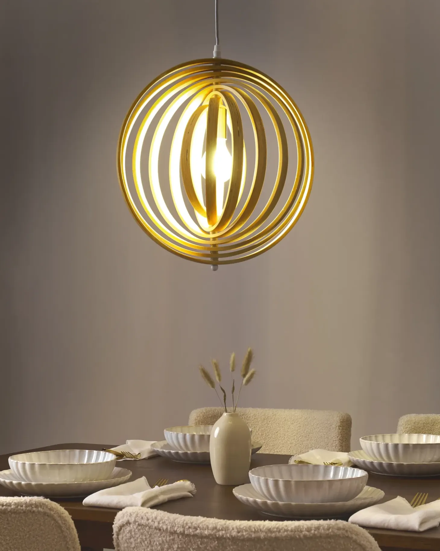 Loftlampe MURRELL Poppeltræ Lysebrun