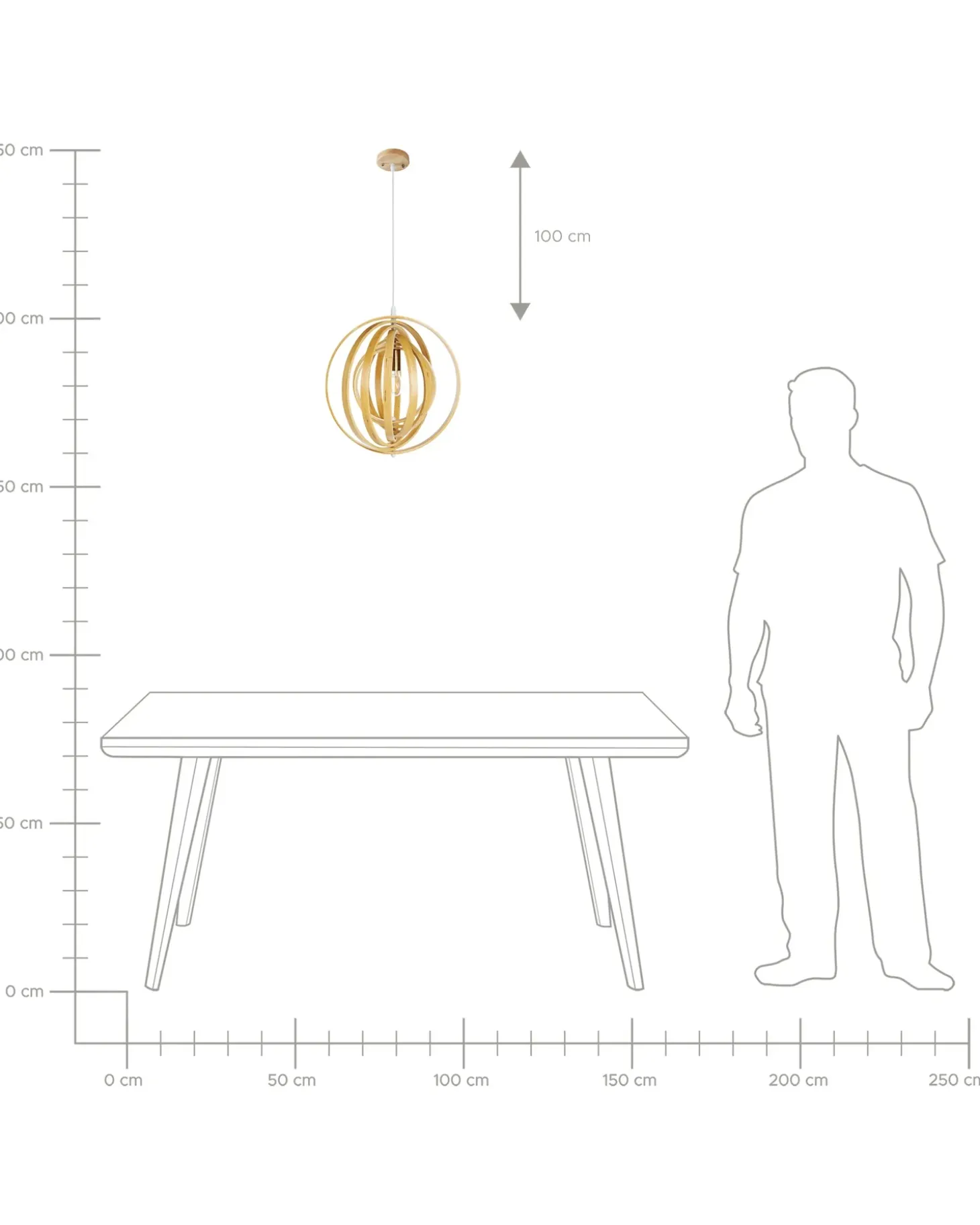 Loftlampe MURRELL Poppeltræ Lysebrun