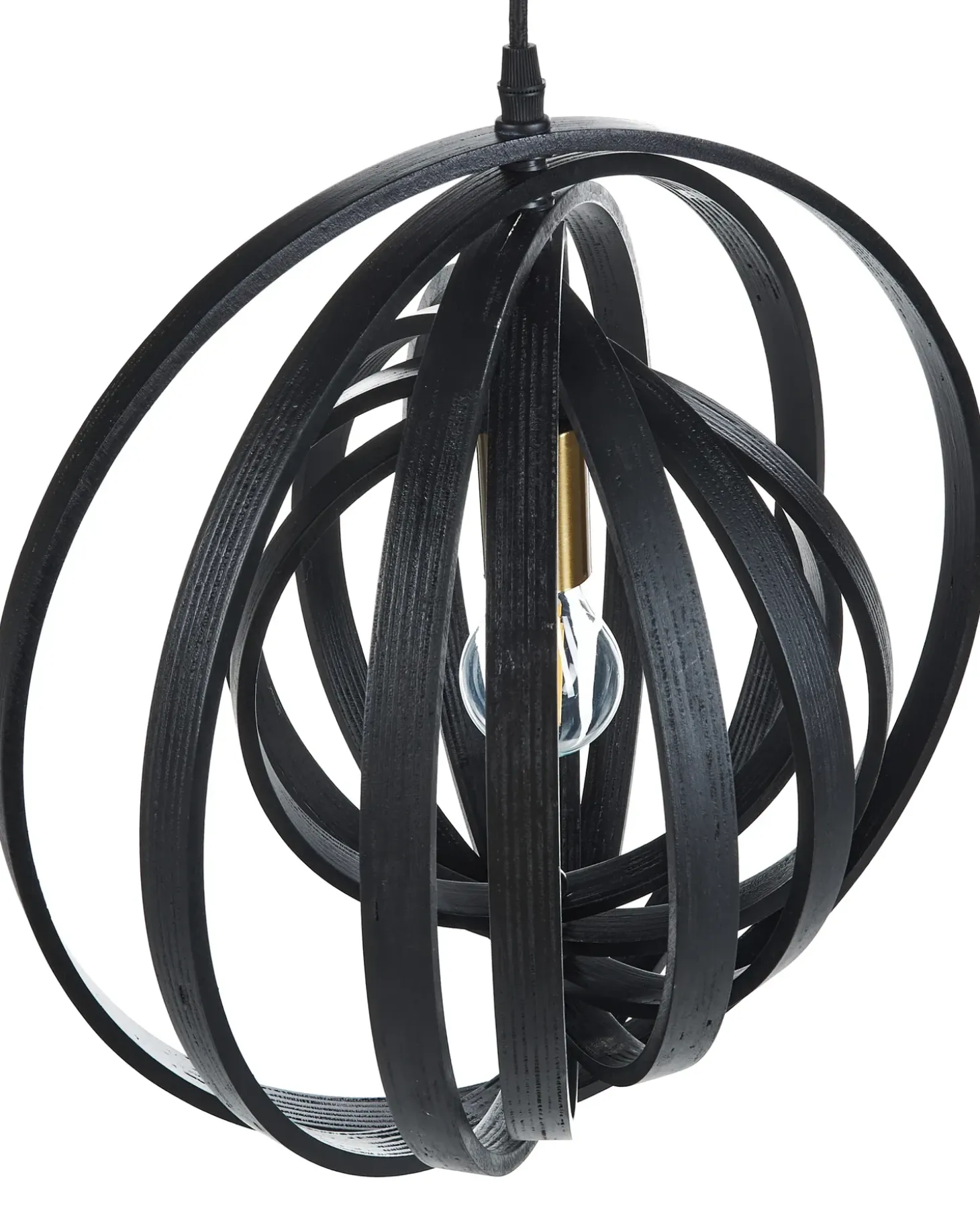 Loftlampe MURRELL Poppeltræ Sort