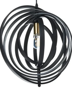 Loftlampe MURRELL Poppeltræ Sort