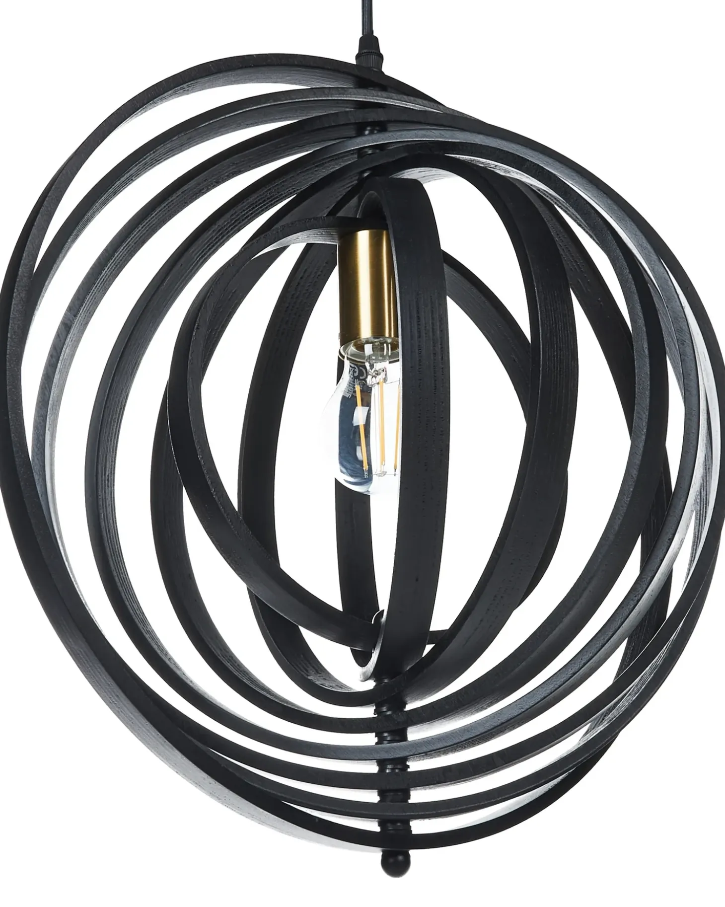 Loftlampe MURRELL Poppeltræ Sort