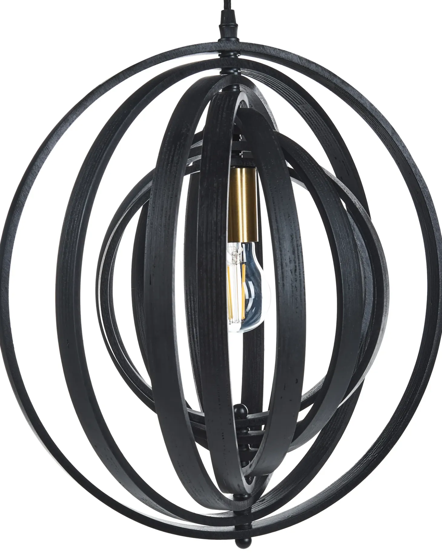 Loftlampe MURRELL Poppeltræ Sort