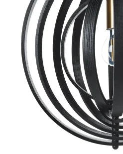 Loftlampe MURRELL Poppeltræ Sort