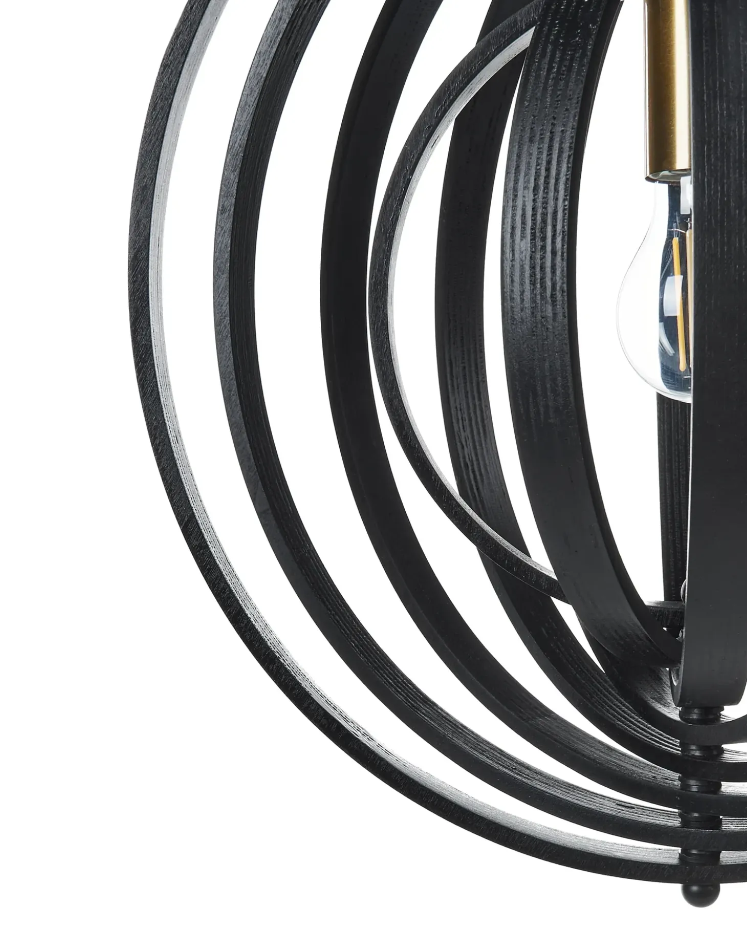 Loftlampe MURRELL Poppeltræ Sort