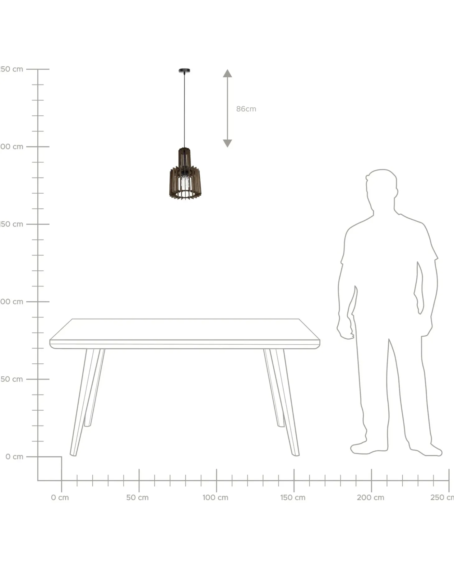Loftlampe NIARI Mørkebrun
