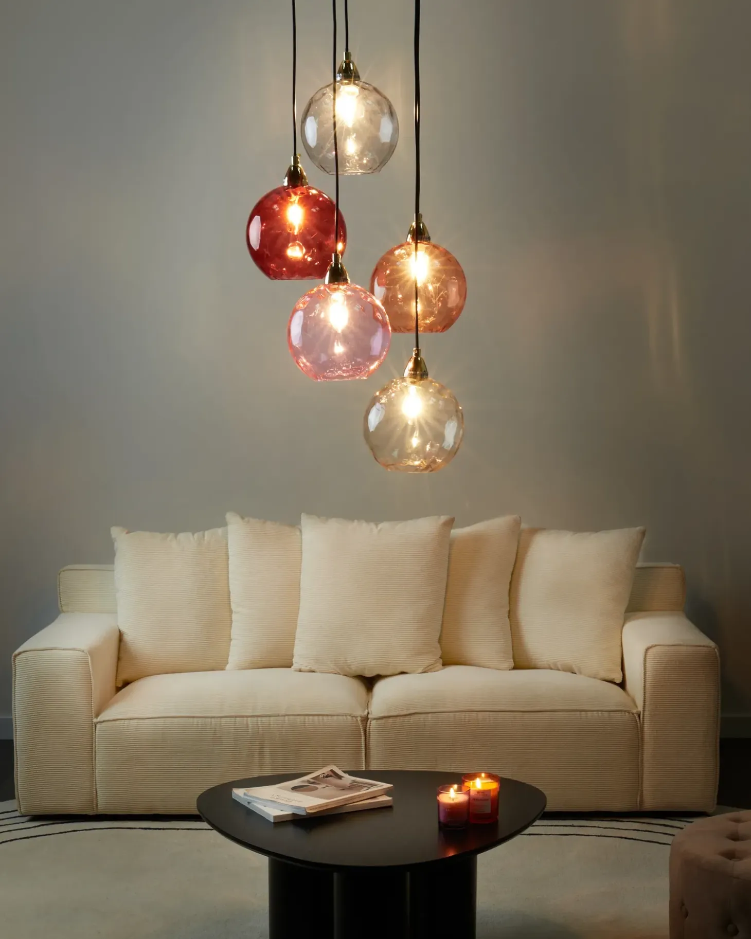Loftlampe PABELLON Glas Rød