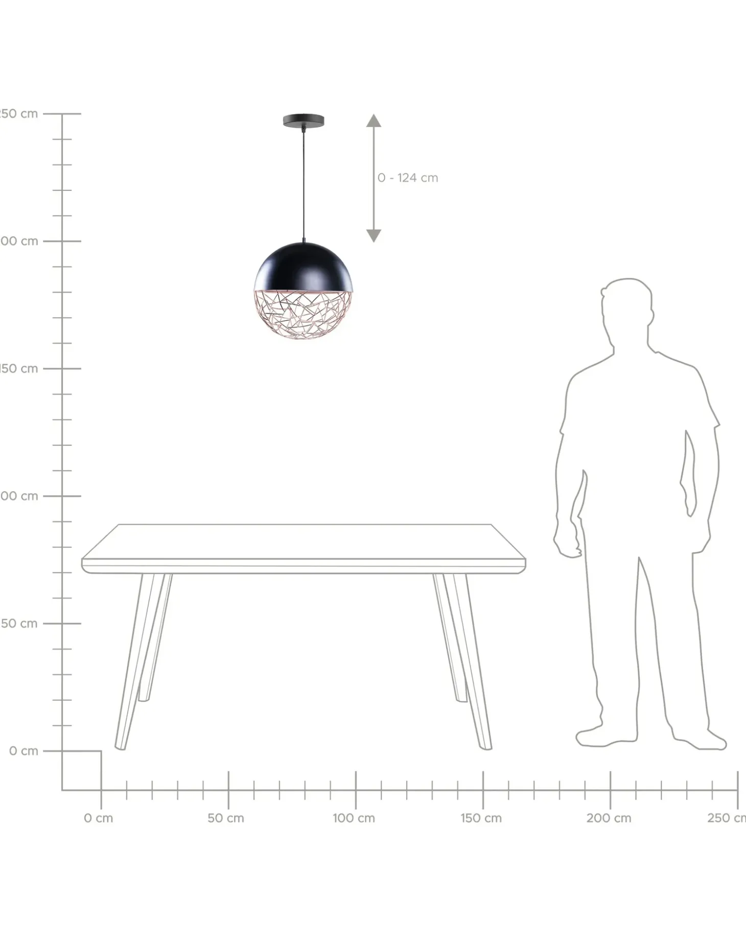 Loftlampe PADMA Metal Sort