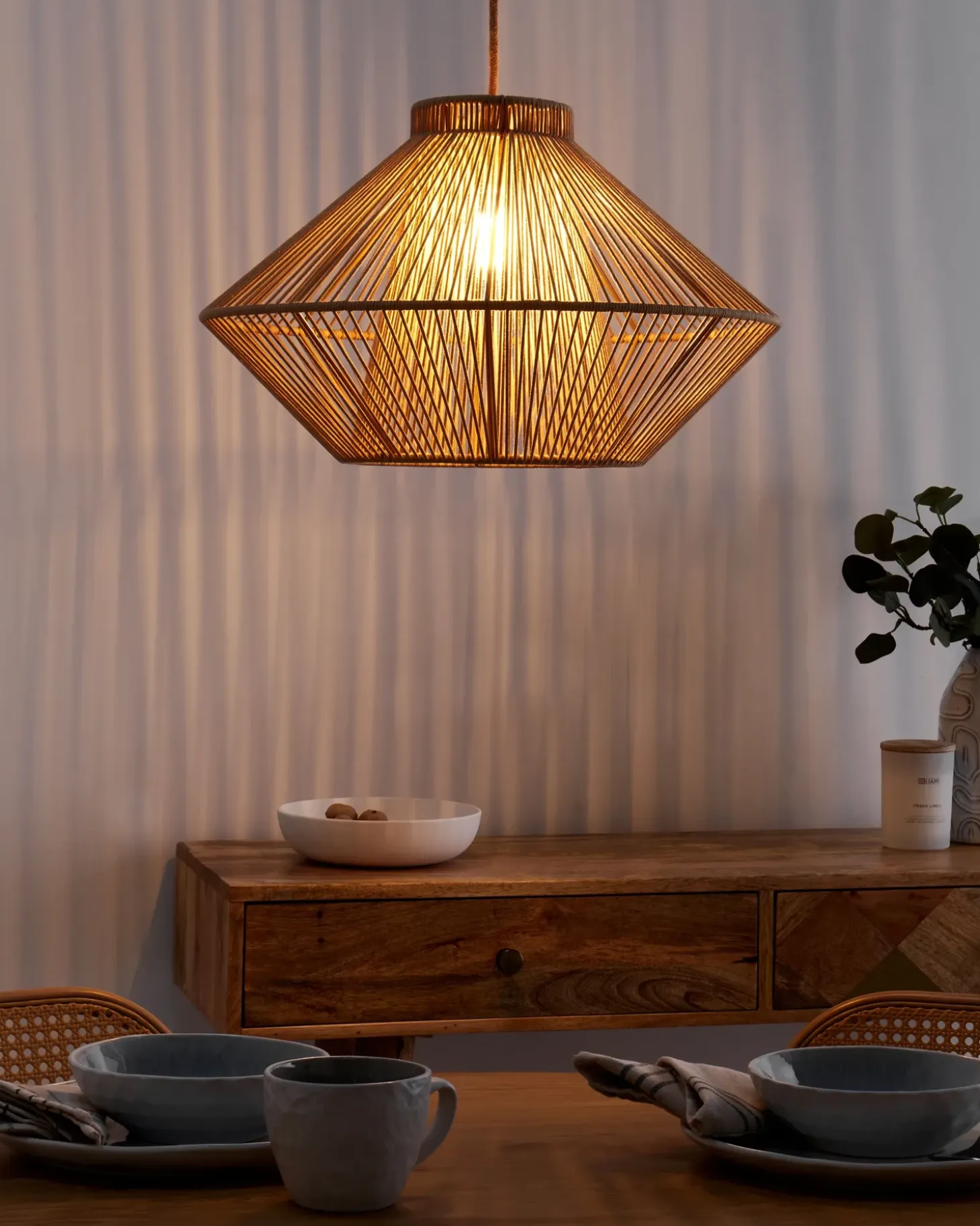 Loftlampe PALMETTO Bomuld Beige