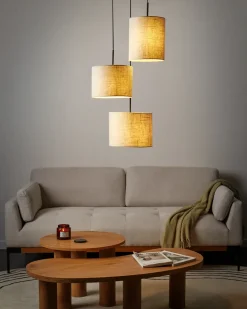 Loftlampe PARGUAZA Hør Lys Beige