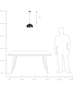 Loftlampe PARINA Metal Sort
