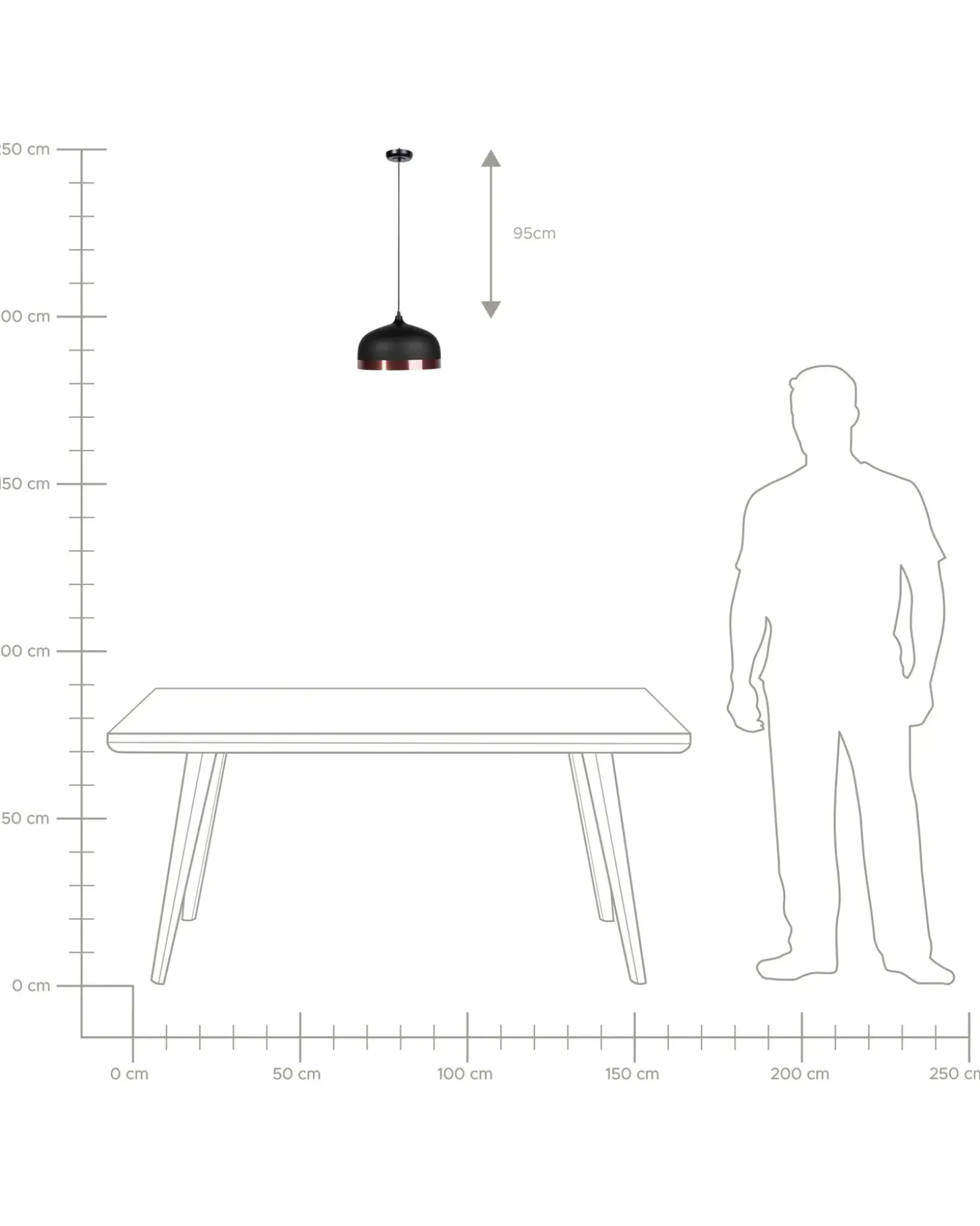 Loftlampe PARINA Metal Sort