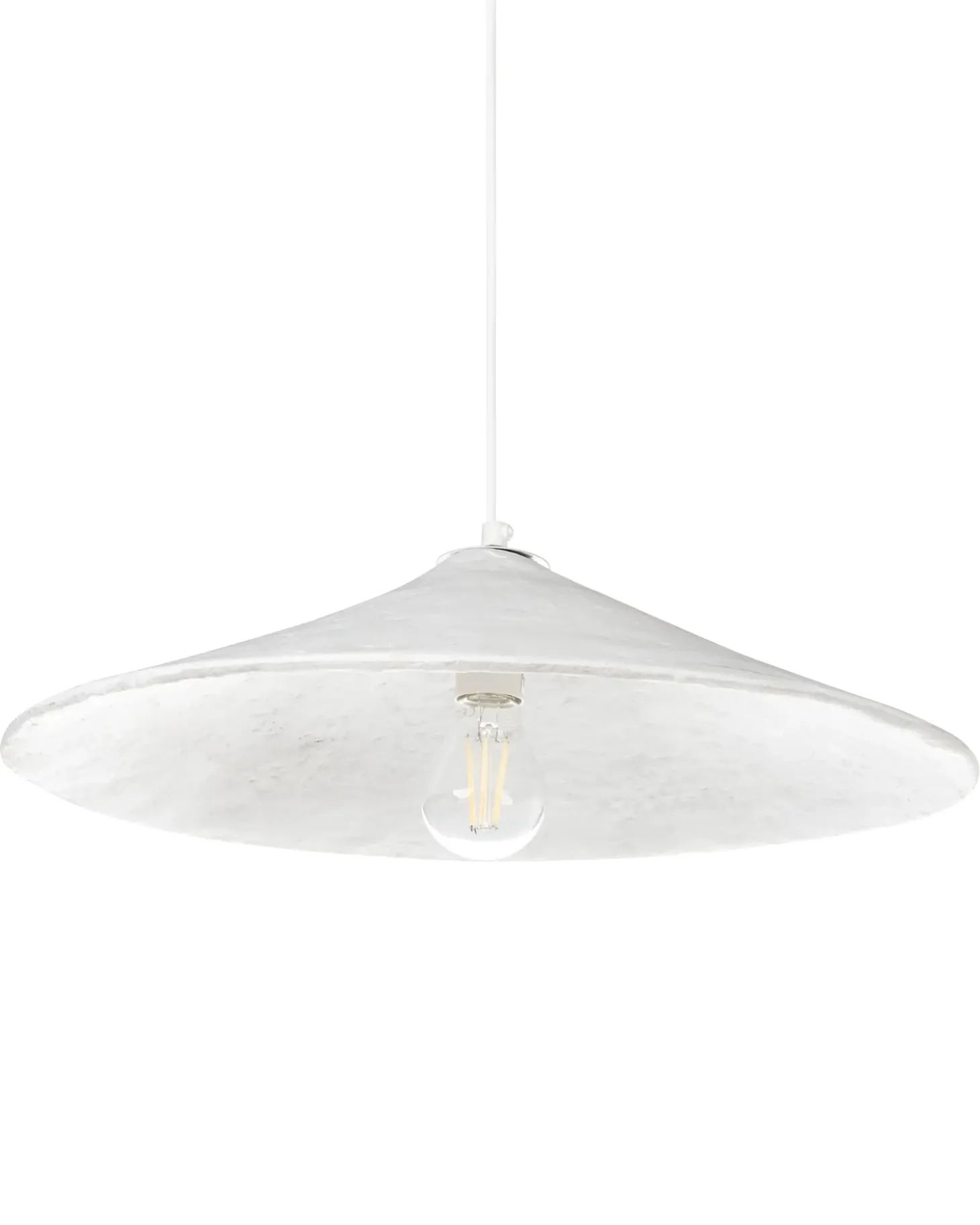 Loftlampe PORONGOS Papmaché Hvid