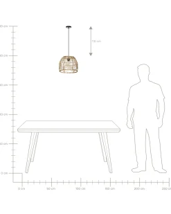 Loftlampe POSTRERO Rattan Naturlig