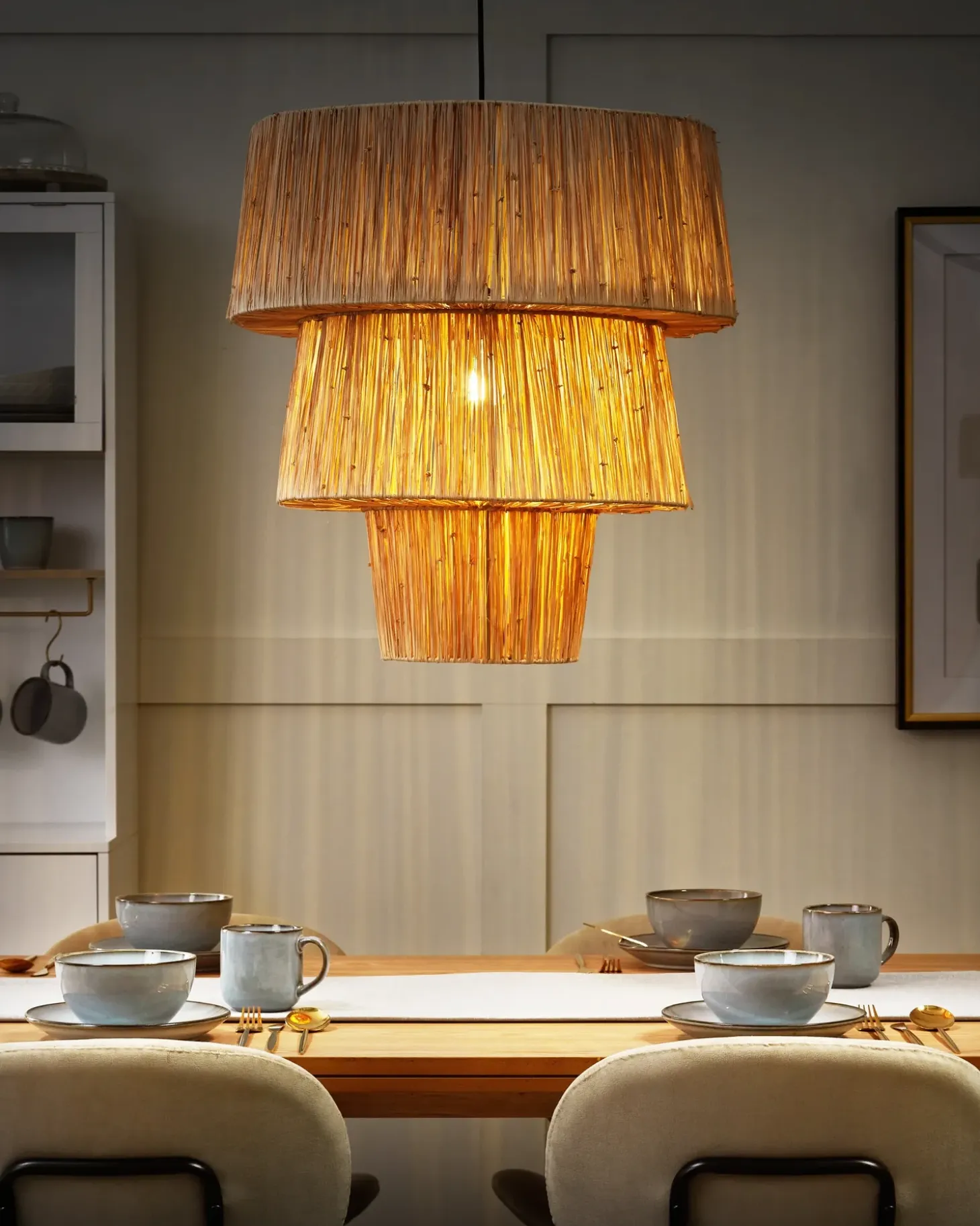Loftlampe PREMAT Flet Naturlig