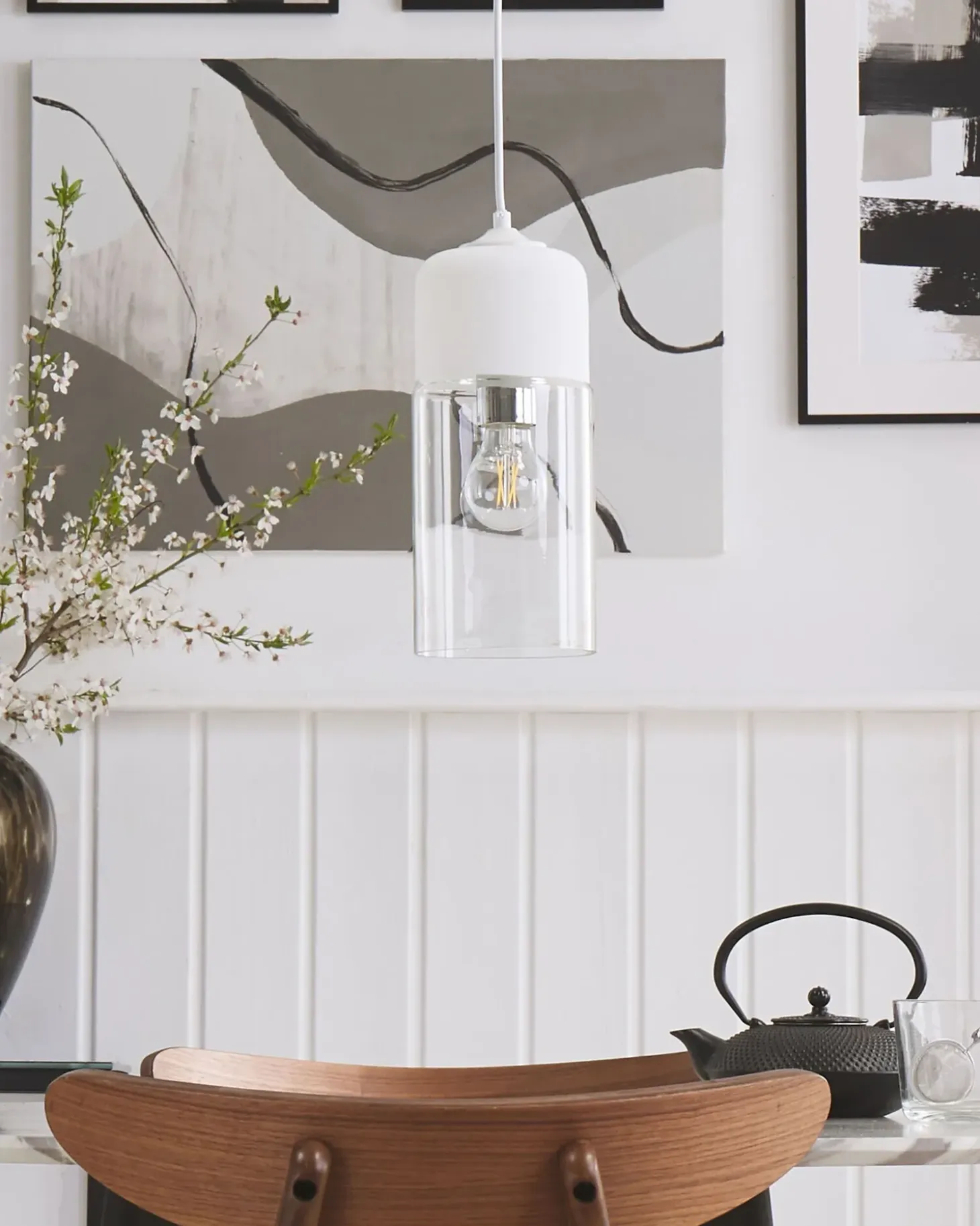 Loftlampe PURUS Glas Hvid