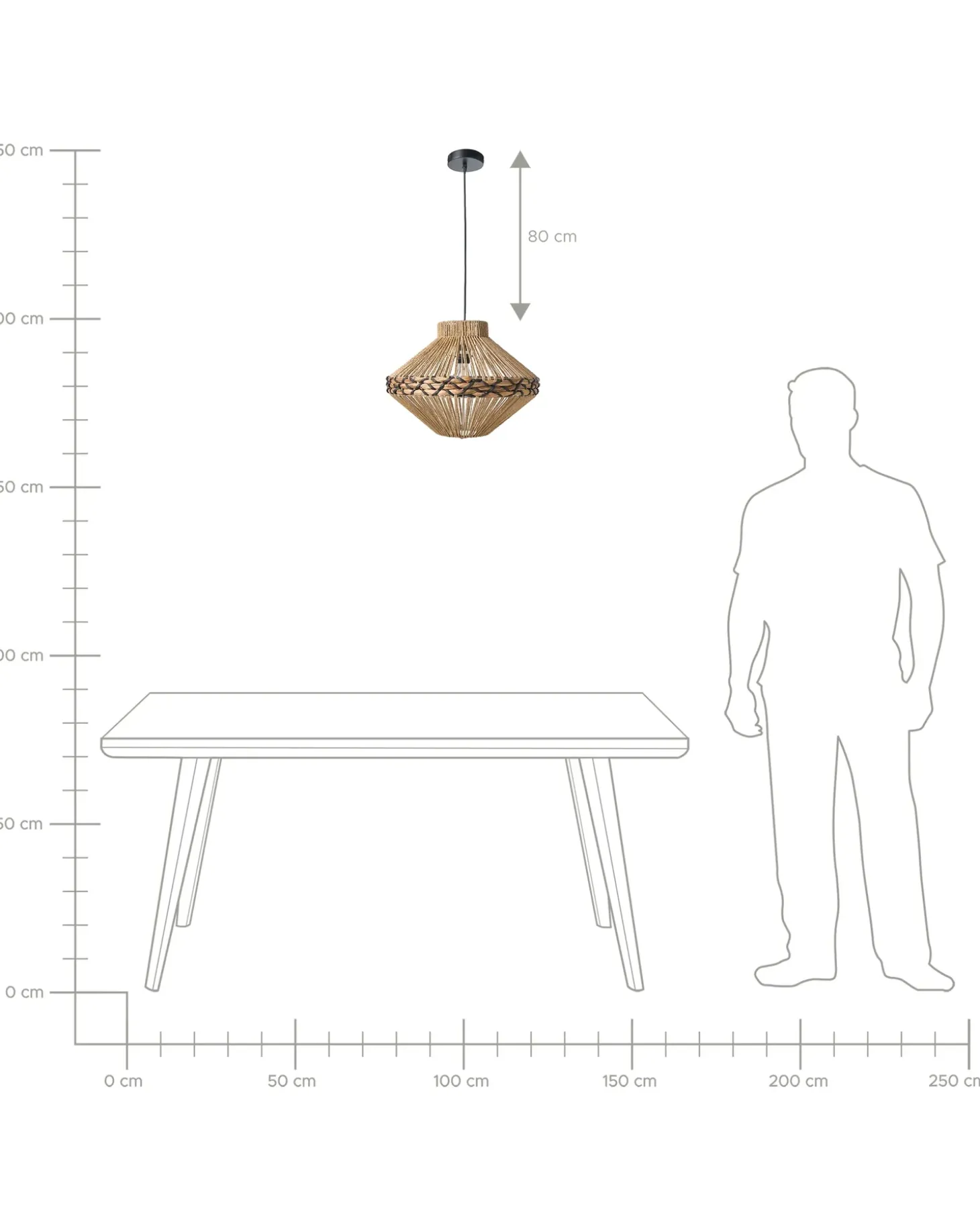 Loftlampe RABACCA papirreb Naturlig