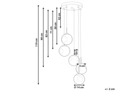 Loftlampe RALFES Glas Messing