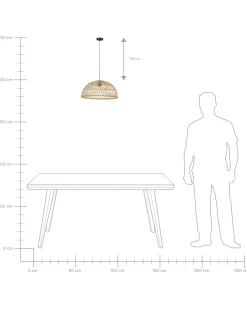 Loftlampe RAVINE Rattan Naturlig