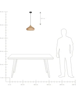 Loftlampe RAWI Mangotræ Lysebrun