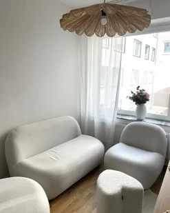 Loftlampe SABOGAL Flet Naturlig