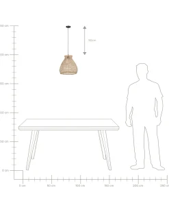 Loftlampe SAKENI Rattan Naturlig