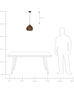Loftlampe SANYATI Mangotræ Mørkebrun