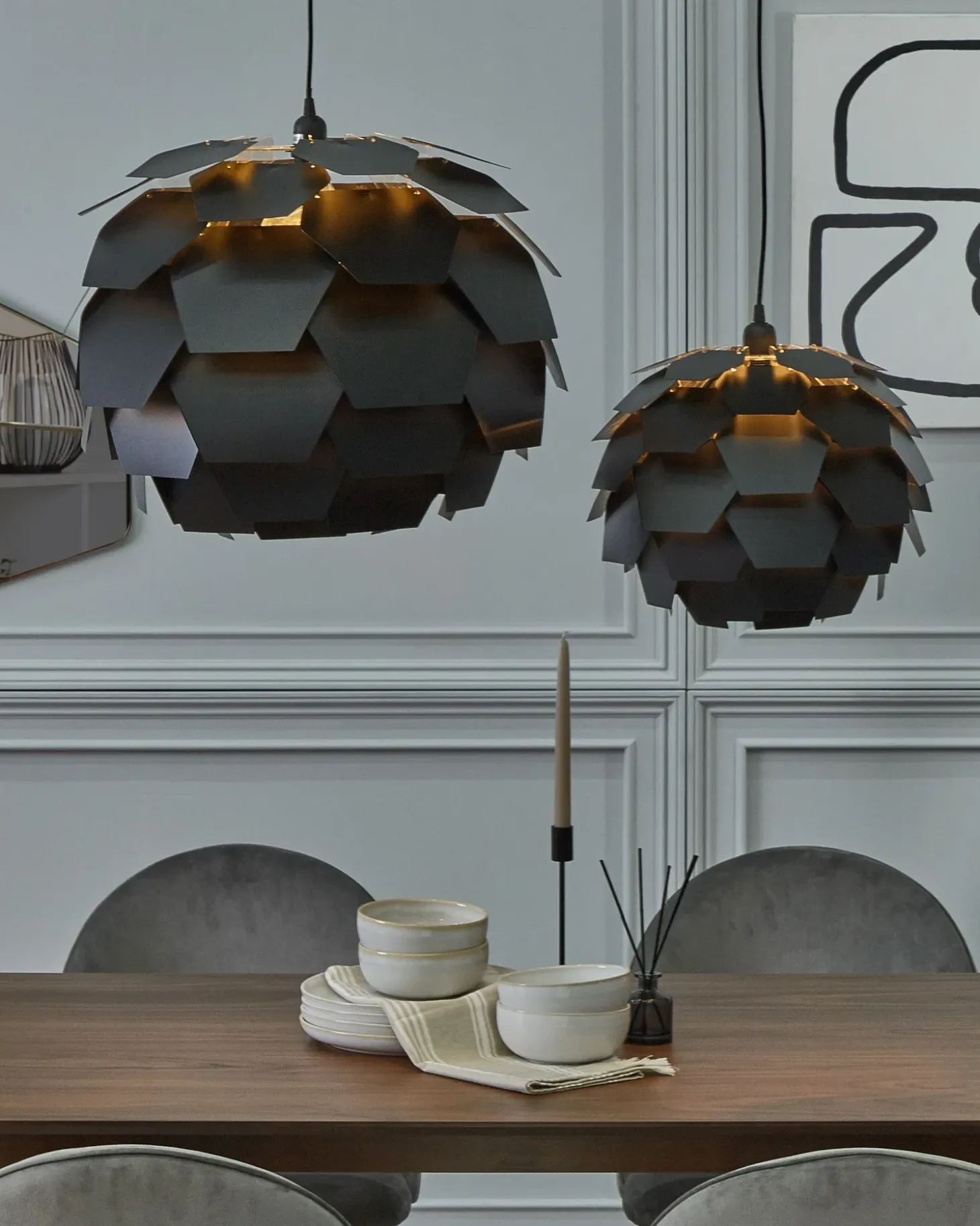 Loftlampe SEGRE L Sort