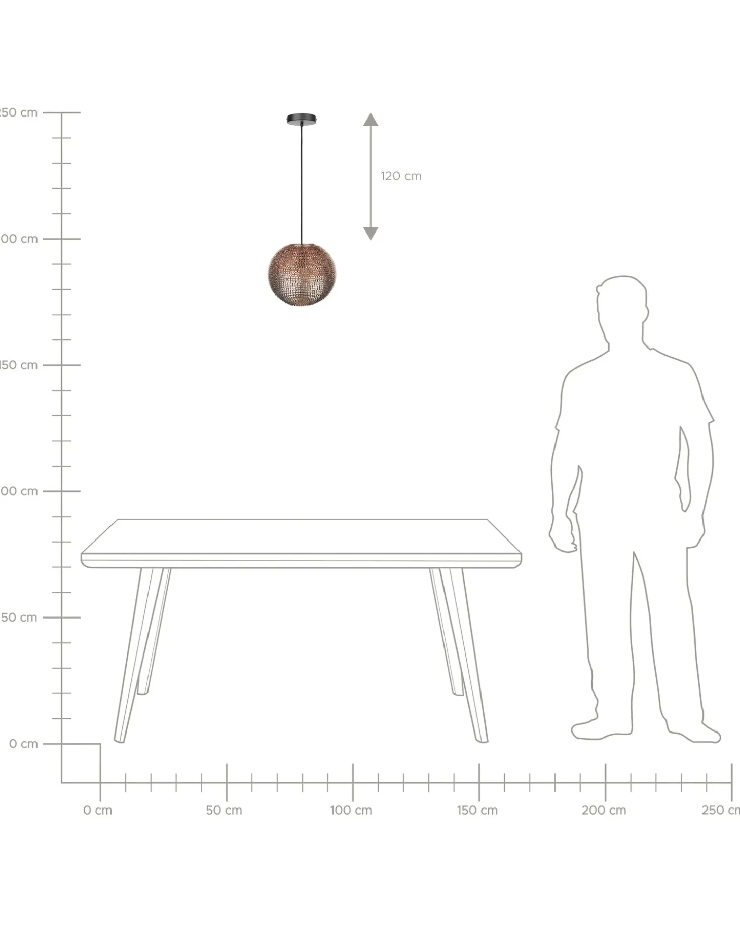 Loftlampe SEINE Metal Kobber