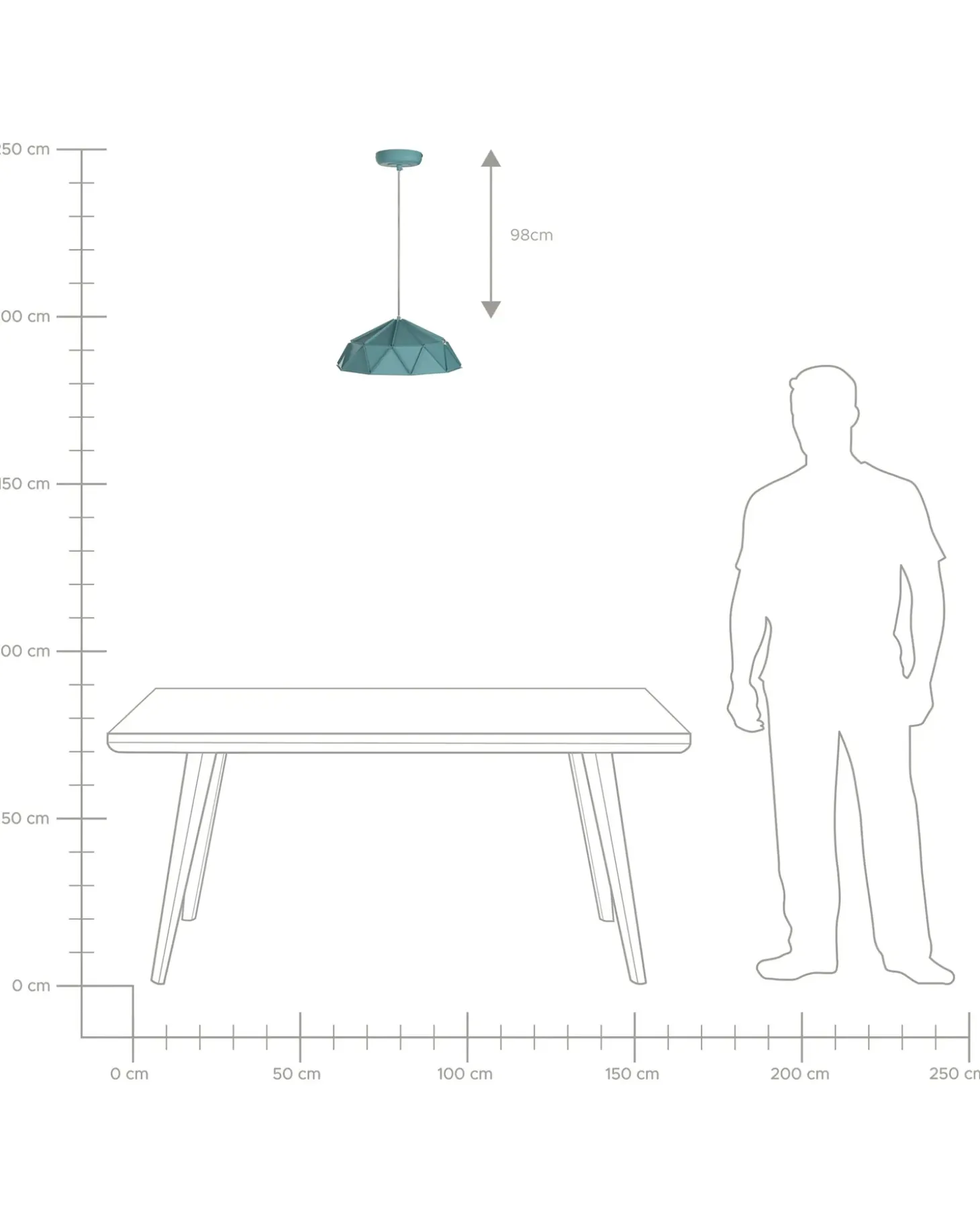 Loftlampe SENIA Metal Turkis