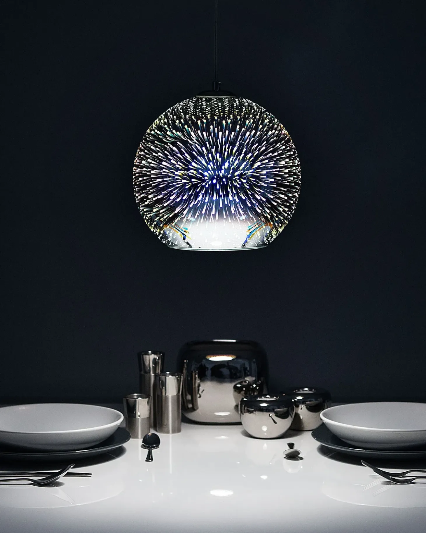 Loftlampe SESSERA Glas Sølv