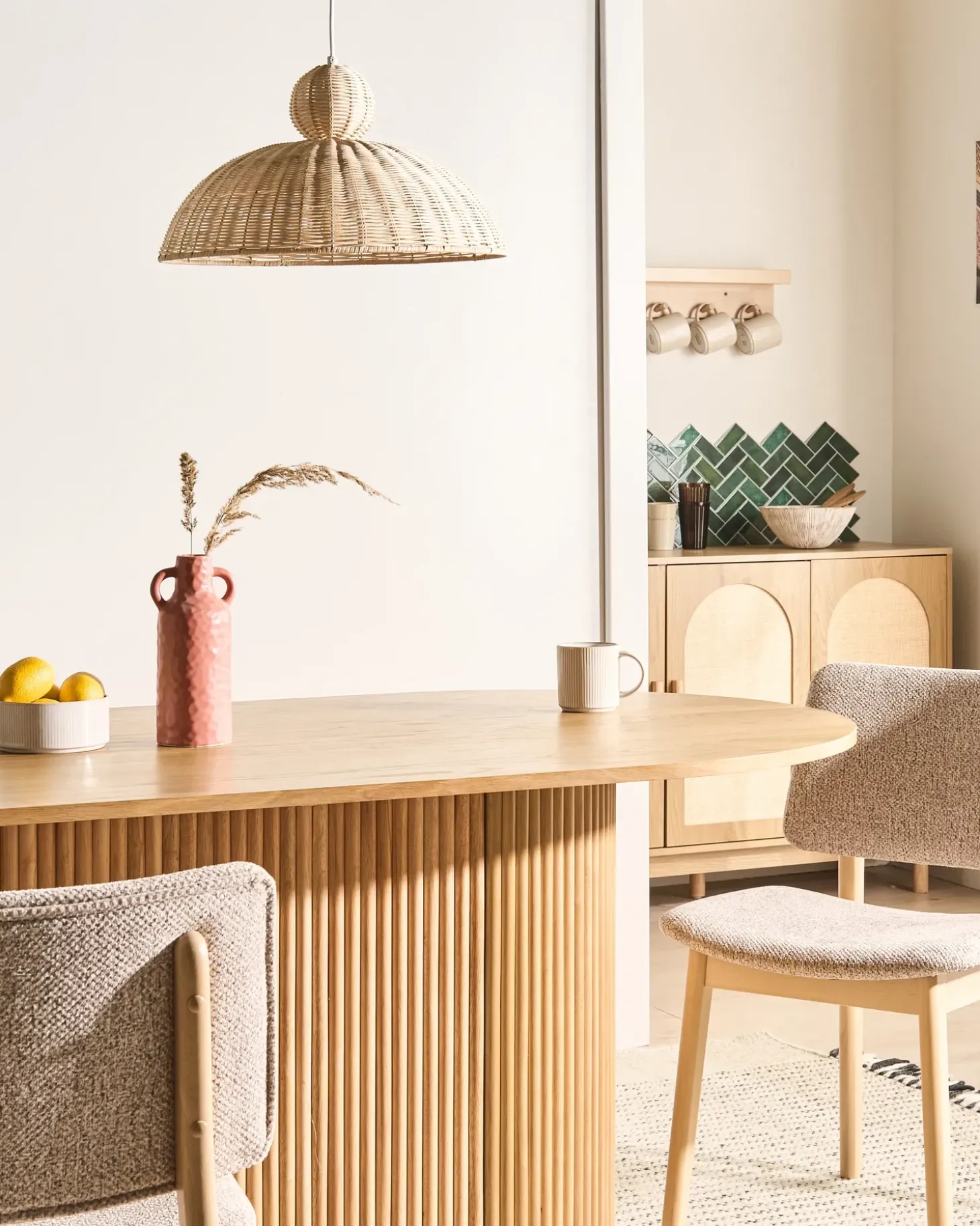 Loftlampe SUERTE Rattan Naturlig