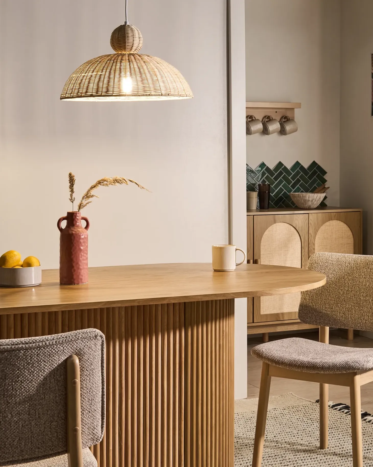 Loftlampe SUERTE Rattan Naturlig