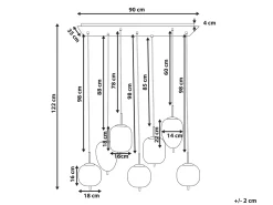 Loftlampe TARLO Glas Messing