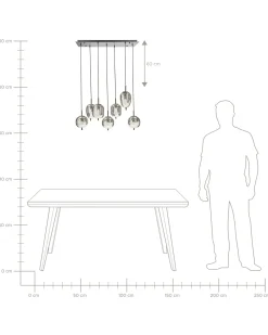 Loftlampe TARLO Glas Messing